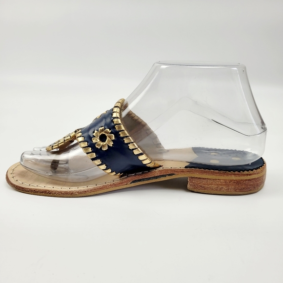 Jack Rogers Navy Gold Hamptons Sandals Size 6 - Picture 8 of 13
